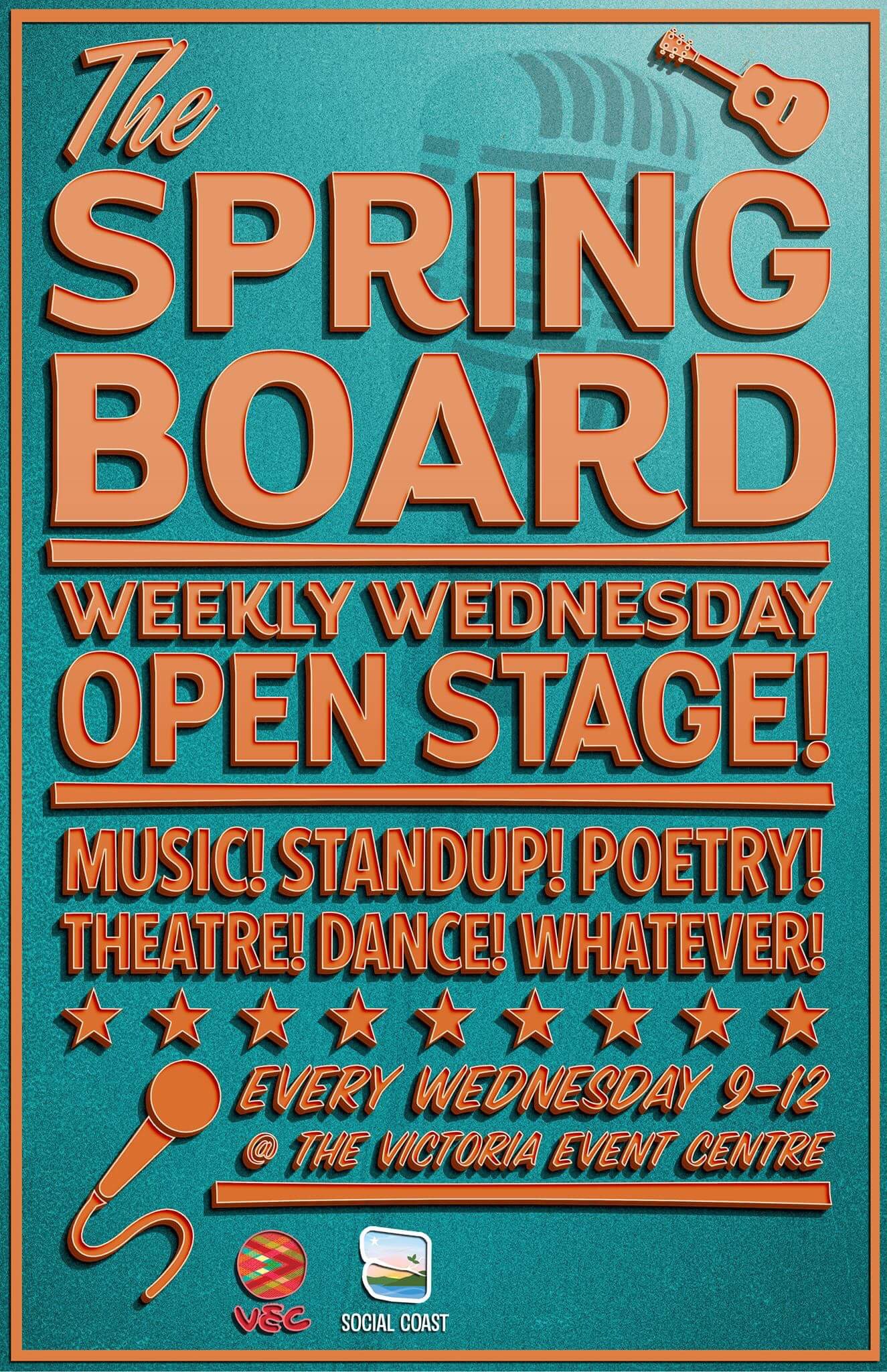 Springboard Open Stage @ Victoria Event Centre Nov 22 2017 - Jun 4th @ Victoria Event Centre