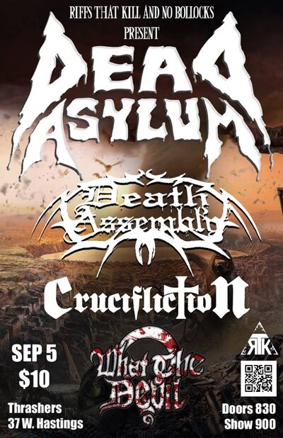 Dead Asylum,  , Crucifliction, WHAT THE DEVIL? @ Funky Winker Beans Sep 5 2014 - May 9th @ Funky Winker Beans