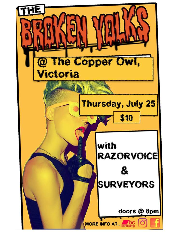 Broken Yolks, Razorvoice, Surveyors @ Copper Owl Jul 25 2019 - May 10th @ Copper Owl