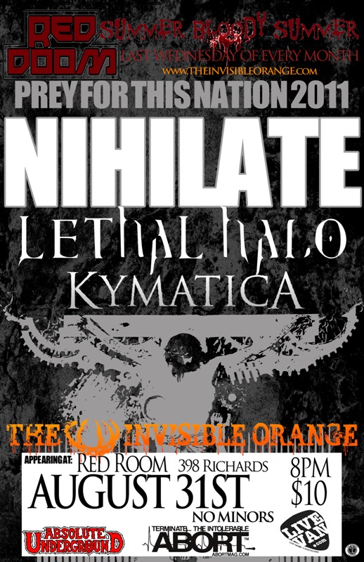 Nihilate, Lethal Halo, Kymatica @ The Red Room Aug 31 2011 - May 10th @ The Red Room