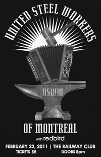 United Steel Workers Of Montreal, Redbird, The Sumner Brothers @ Railway Club Feb 22 2011 - May 7th @ Railway Club