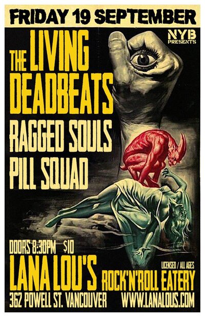 The Living Deadbeats, Ragged Souls, Pill Squad @ LanaLou's Sep 19 2014 - May 8th @ LanaLou's