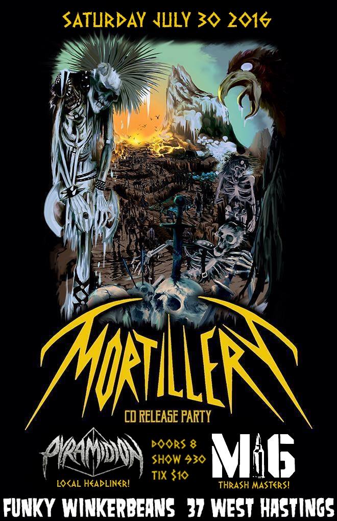 TOURING THRASH~~: Pyramidion, MORTILLERY, M16 @ Funky Winker Beans Jul 30 2016 - May 10th @ Funky Winker Beans