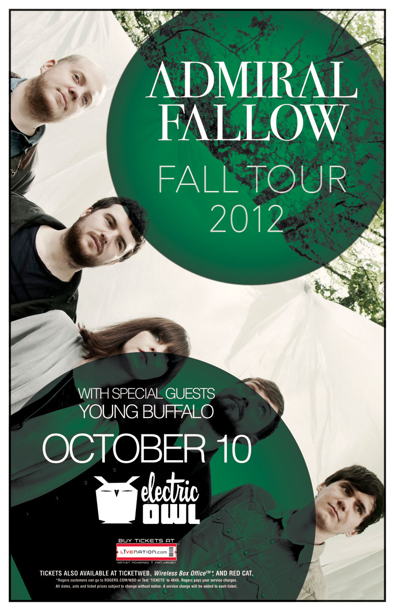 Admiral Fallow, Young Buffalo @ Electric Owl Oct 10 2012 - Jun 19th @ Electric Owl