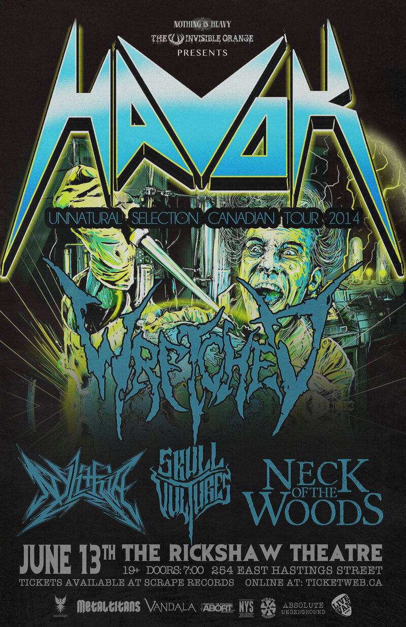 Havok, Wretched, Nylithia, Skull Vultures, Neck of the Woods @ Rickshaw Theatre Jun 13 2014 - May 7th @ Rickshaw Theatre