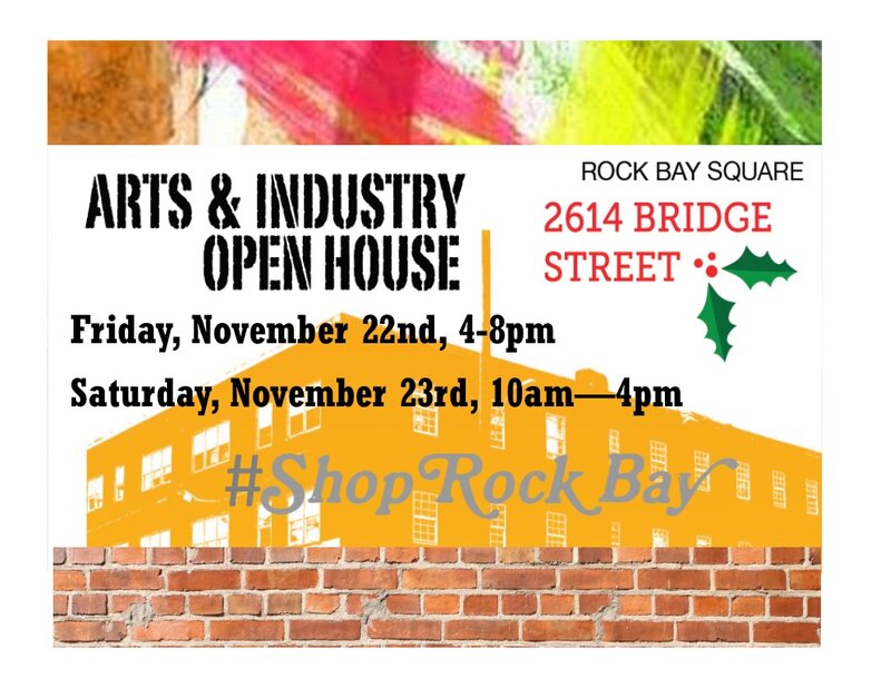 Arts & Industry Open House: Allan Toews (Visual Artist), Anna Curtin, June Higgins, Marjorie Pine  (Visual Artists), Anne Heeney (Visual Artist, Black Bear Coffee (Coffee Roaster), Ed Kennedy (Stained Glass Artist), Gerry McEvoy  (Photographer), Jeff Maltby (Painter), Jenny Clark (Artist), Labyrinth Leather (Leather Handcrafter), Leaf Modern-Rande Cook  (Northwest Coast Artist), Lillybean Toys  (Doll & Sock Monkey Handcrafter), Lisa Jackson (Artist), Lynda Lombardi (Artist), Parachute Ice Cream (Craft Ice Cream Maker), Peace River Honey  (Honey Supplier), Precious Metals (Custom Jeweller Retail & Repair), ROSE COWLES (Fine Artist), Still Design (Furniture & Home Accent Designer), Susan Geddes (Contemporary Expressionist Painter) @ Rock Bay Square Nov 22 2019 - May 5th @ Rock Bay Square