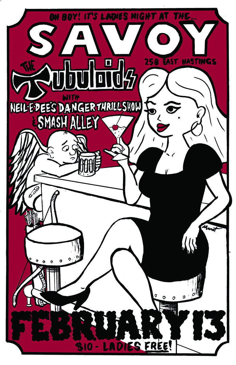 LADIES NIGHT AT THE SAVOY!: The Tubuloids, Neil-E-Dee's Danger Thrill Show, Smash Alley @ Savoy Pub Feb 13 2016 - May 12th @ Savoy Pub