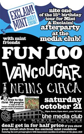 Exclaim! Mint Afterparty!: Fun 100, Vancougar, The Neins Circa @ The Media Club - Oct 21, 2006