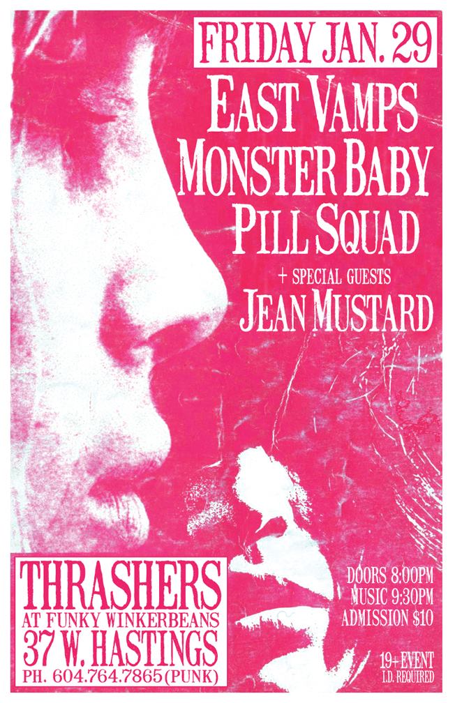 Gerry-Jenn is back ~ the Return of EAST VAMPS!!: Stab Em in the Abdomen, East Vamps, Pill Squad, JEAN MUSTARD @ Funky Winker Beans Jan 29 2016 - May 6th @ Funky Winker Beans