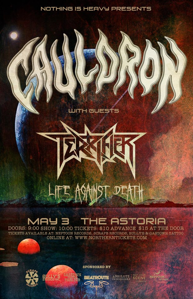 CAULDRON, life against death, Terrifier @ The Astoria  - May 03, 2013