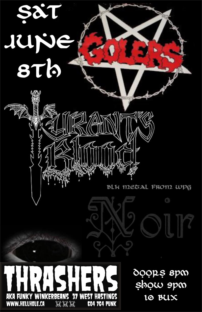 The Golers, Tyrants Blood, NOIR @ Funky Winker Beans Jun 8 2013 - May 9th @ Funky Winker Beans