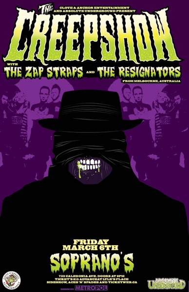 The Creepshow, The Resignators, The Zap Straps @ Soprano's Mar 6 2009 - May 6th @ Soprano's