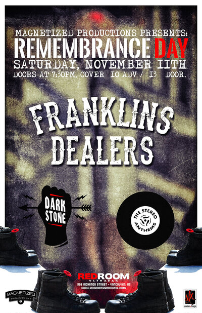 Franklins Dealers w/ Dark Stone & The Stereo Anthems @ The Red Room Nov 11 2017 - May 6th @ The Red Room