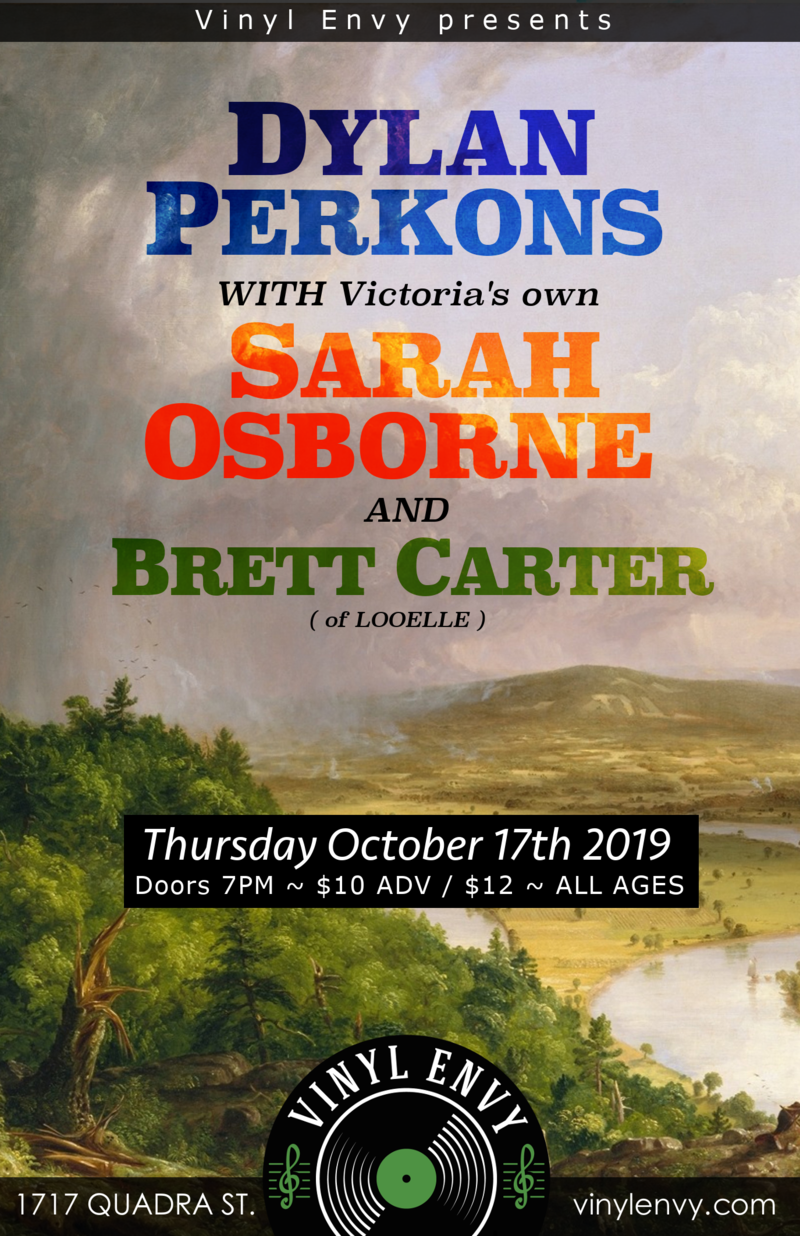 Dylan Perkons (Victoria, BC), Sarah Osborne (Victoria, BC), Brett Carter  (of Looelle) @ Vinyl Envy Oct 17 2019 - Apr 30th @ Vinyl Envy
