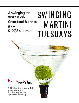 Swinging Martini Tuesdays: Tony Genge, John Lee @ Hermann's Jazz Club Nov 28 2017 - May 6th @ Hermann's Jazz Club