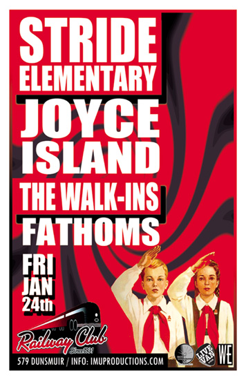 TONIGHT!: Stride Elementary, Joyce Island, Fathoms, The Walk-Ins @ Railway Club Jan 24 2014 - May 7th @ Railway Club