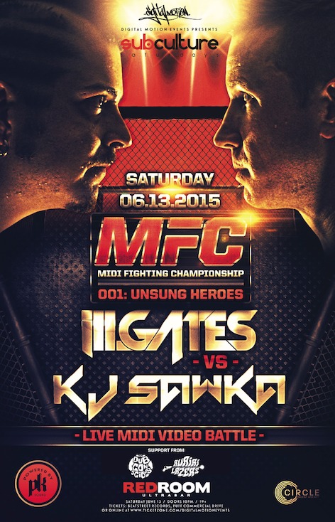 SUBculture Saturday's Feat ILL GATES VS KJ SAWKA: ILL Gates, K J Sawka, DJ Dubconscious, Ruairi Lazers @ The Red Room Jun 13 2015 - May 6th @ The Red Room