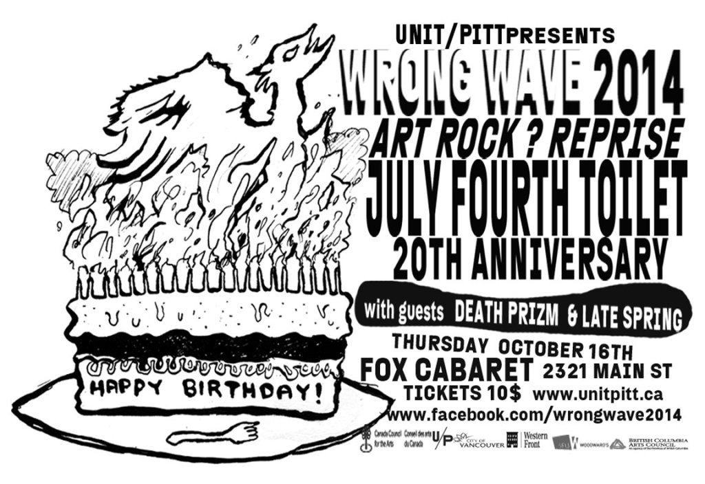 Wrong Wave Festival - Art rock is Dead?: July Fourth Toilet, Death Prizm, Late Spring @ Fox Cabaret Oct 16 2014 - May 8th @ Fox Cabaret
