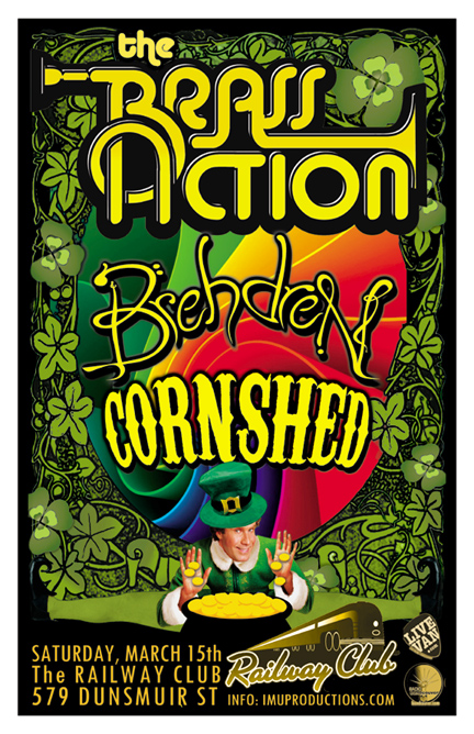 TONIGHT!: The Brass Action, Brehdren, Cornshed @ Railway Club Mar 15 2014 - May 9th @ Railway Club