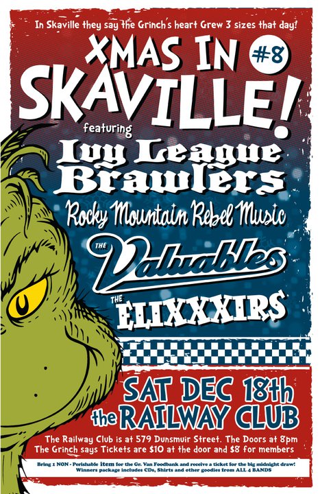 Xmas in Skaville #8: The EliXXXirs, Ivy League Brawlers, The Valuables, Rocky Mountain Rebel Music @ Railway Club Dec 18 2010 - May 6th @ Railway Club