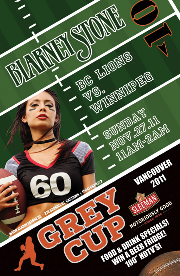 Grey Cup Sunday! @ Blarney Stone Nov 27 2011 - May 8th @ Blarney Stone