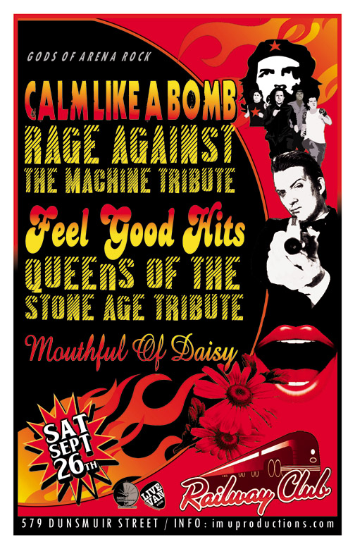GODS OF ARENA ROCK SERIES: Calm Like A Bomb, Feel Good Hits, Mouthful Of Daisy @ Railway Club Sep 26 2015 - May 11th @ Railway Club