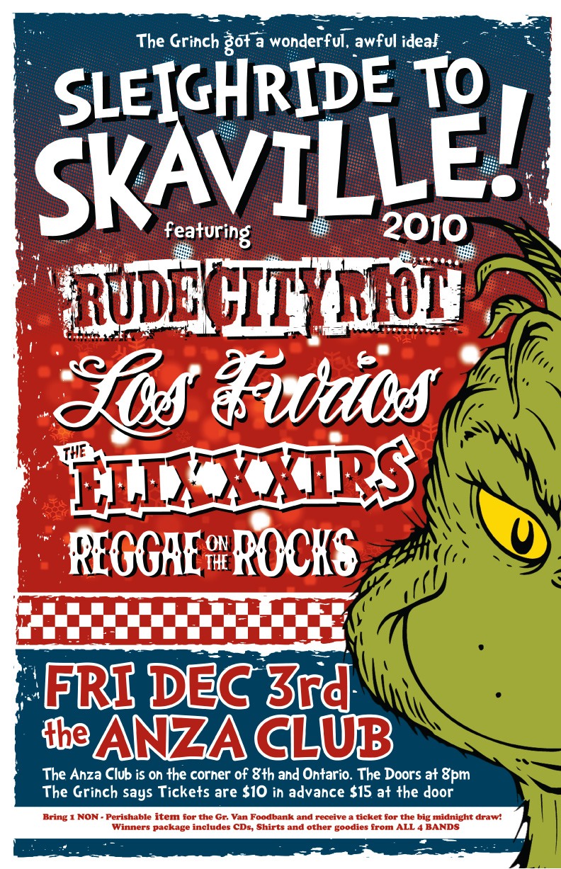Sleigh Ride to SKAVILLE  2010: Rude City Riot, Los Furios, The EliXXXirs, REGGAE ON THE ROCKS @ The Anza Club Dec 3 2010 - May 6th @ The Anza Club
