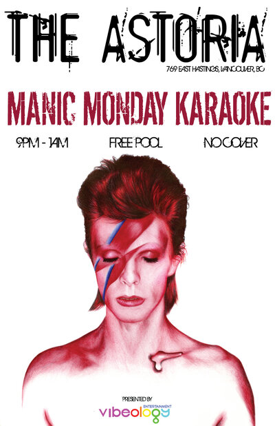 Manic Monday Karaoke: Jordan Dannish @ The Astoria  Mar 7 2016 - Jun 6th @ The Astoria 