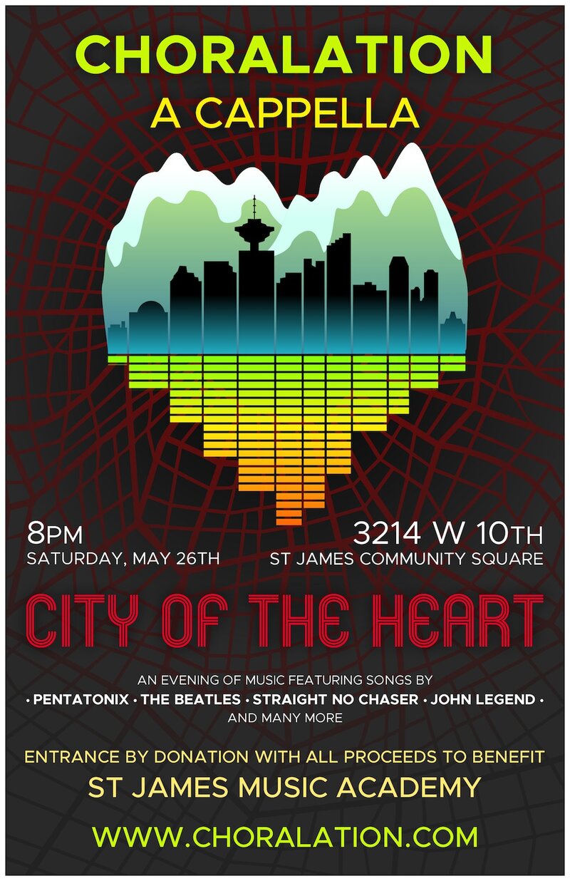 City of the Heart: Choralation A Cappella @ St. James Community Hall May 26 2018 - May 5th @ St. James Community Hall