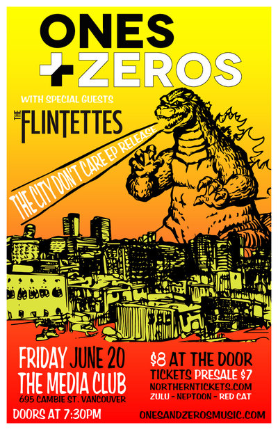 Ones&Zeros (EP Release with guests), The Flintettes   @ The Media Club Jun 20 2014 - May 6th @ The Media Club