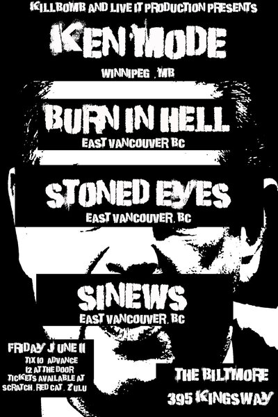 KEN mode, Burn In Hell, STONED EYES, Sinew @ The Biltmore Cabaret - Jun 11, 2010
