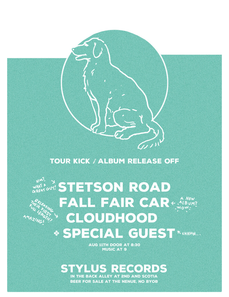 Cloudhood, Fall Fair Car, Stetson Road, Reef Shark @ Stylus Records Aug 11 2017 - May 6th @ Stylus Records