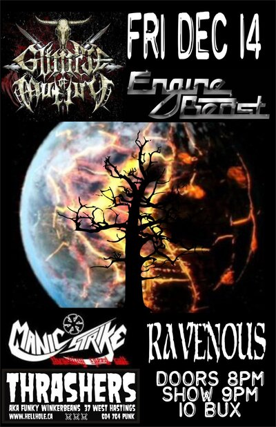 Glimpse of Mutiny, ENGINE BEAST, Manic Strike, Ravenous @ Funky Winker Beans Dec 14 2012 - May 8th @ Funky Winker Beans
