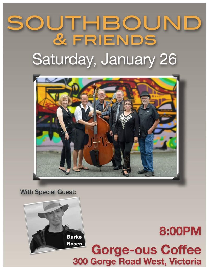 Popular local band: Southbound & Friends @ Gorge-ous Coffee Jan 26 2019 - Jun 7th @ Gorge-ous Coffee