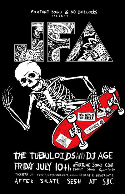ATTN SKATE PUNKS!!~~: JFA, The Tubuloids, DJ AGE @ Fortune Sound Club Jul 10 2015 - May 6th @ Fortune Sound Club