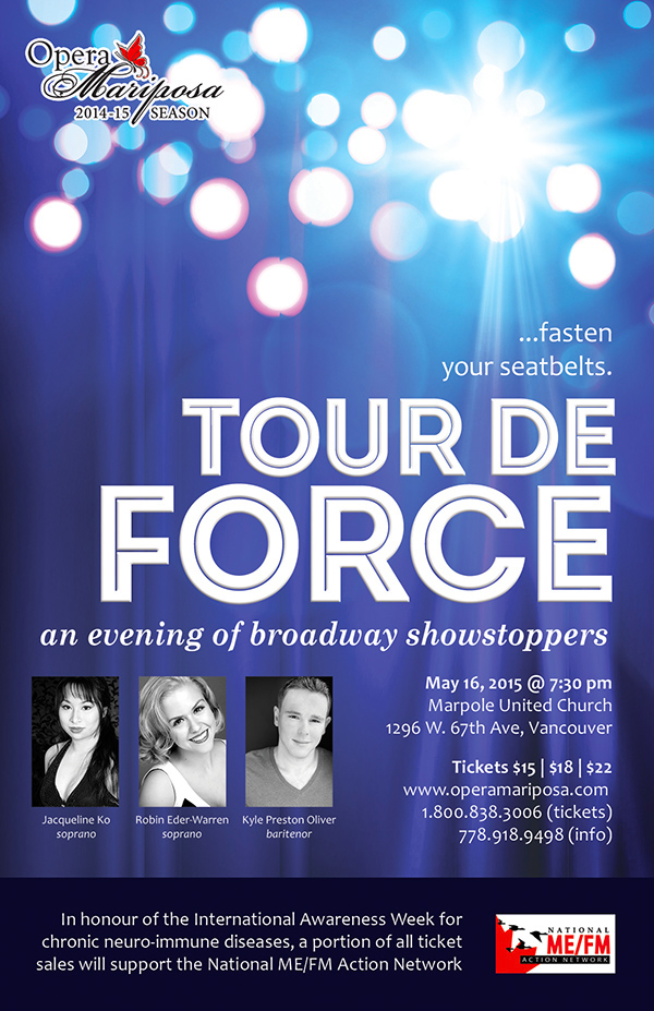 Tour de Force: Broadway showstoppers for charity: Opera Mariposa, Jacqueline Ko  (soprano), Robin Eder-Warren  (soprano), Kyle Preston Oliver  (baritenor), Chris Feige  (piano) @ Marpole United Church - May 16, 2015