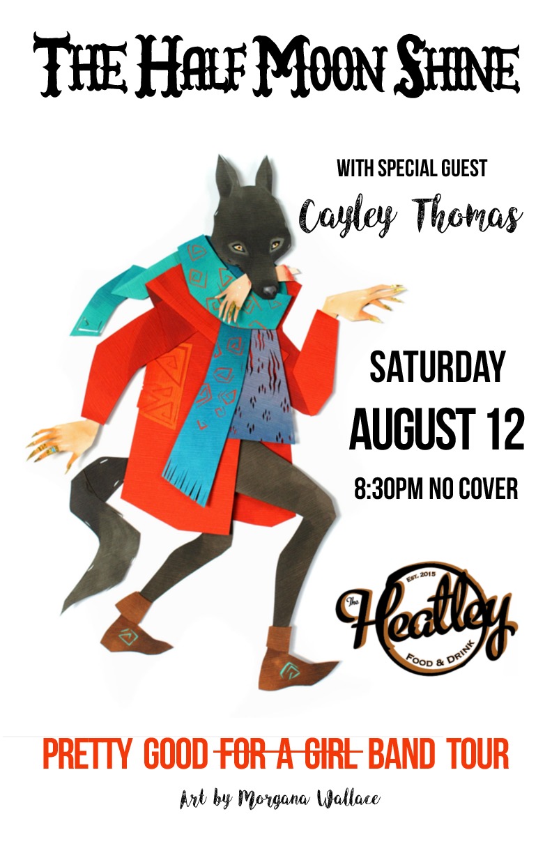 Alt-Country/Surf Rock/Doo-wop: The Half Moon Shine,  (Victoria), Cayley Thomas,  (Vancouver) @ The Heatley Aug 12 2017 - May 7th @ The Heatley