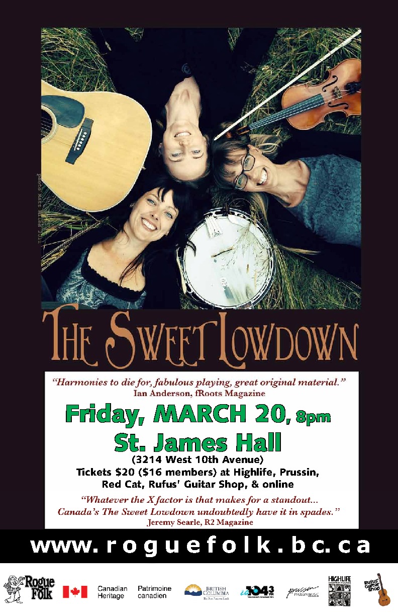 The Sweet Lowdown @ St. James Community Hall Mar 20 2015 - May 6th @ St. James Community Hall