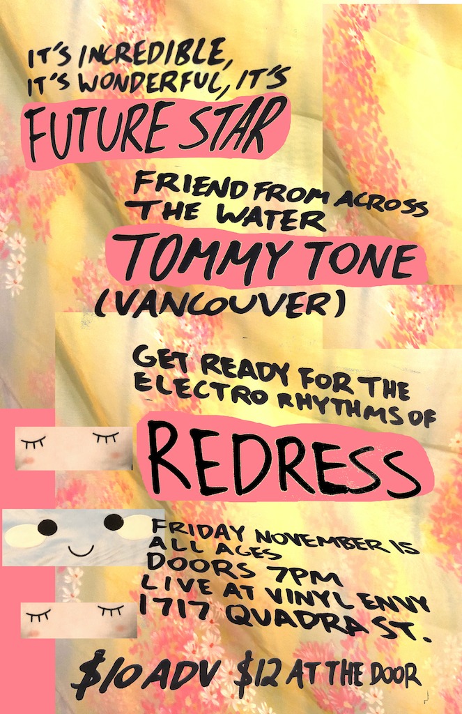 Future Star (Victoria, BC), Tommy Tone  (Vancouver, BC), Redress (Victoria, BC) @ Vinyl Envy Nov 15 2019 - Jun 11th @ Vinyl Envy