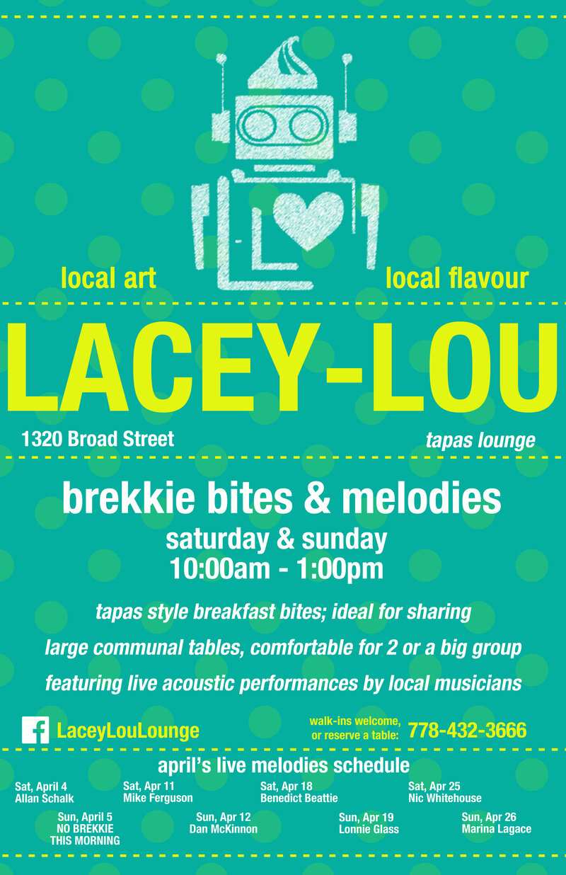 BREKKIE BITES & (live) MELODIES: Allan Schalk @ Lacey-Lou Tapas Lounge - Apr 04, 2015