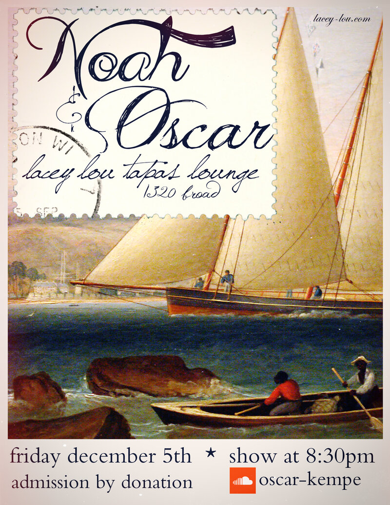 Noah Monckton, Oscar Kempe  @ Lacey-Lou Tapas Lounge Dec 5 2014 - May 10th @ Lacey-Lou Tapas Lounge