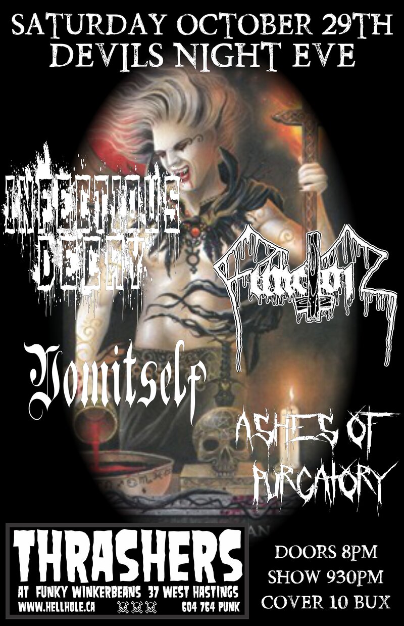 DEVILS NIGHT EVE WITH~: Infectious Decay, Functor , VOMITSELF, ASHES OF PURGATORY @ Funky Winker Beans Oct 29 2016 - May 11th @ Funky Winker Beans