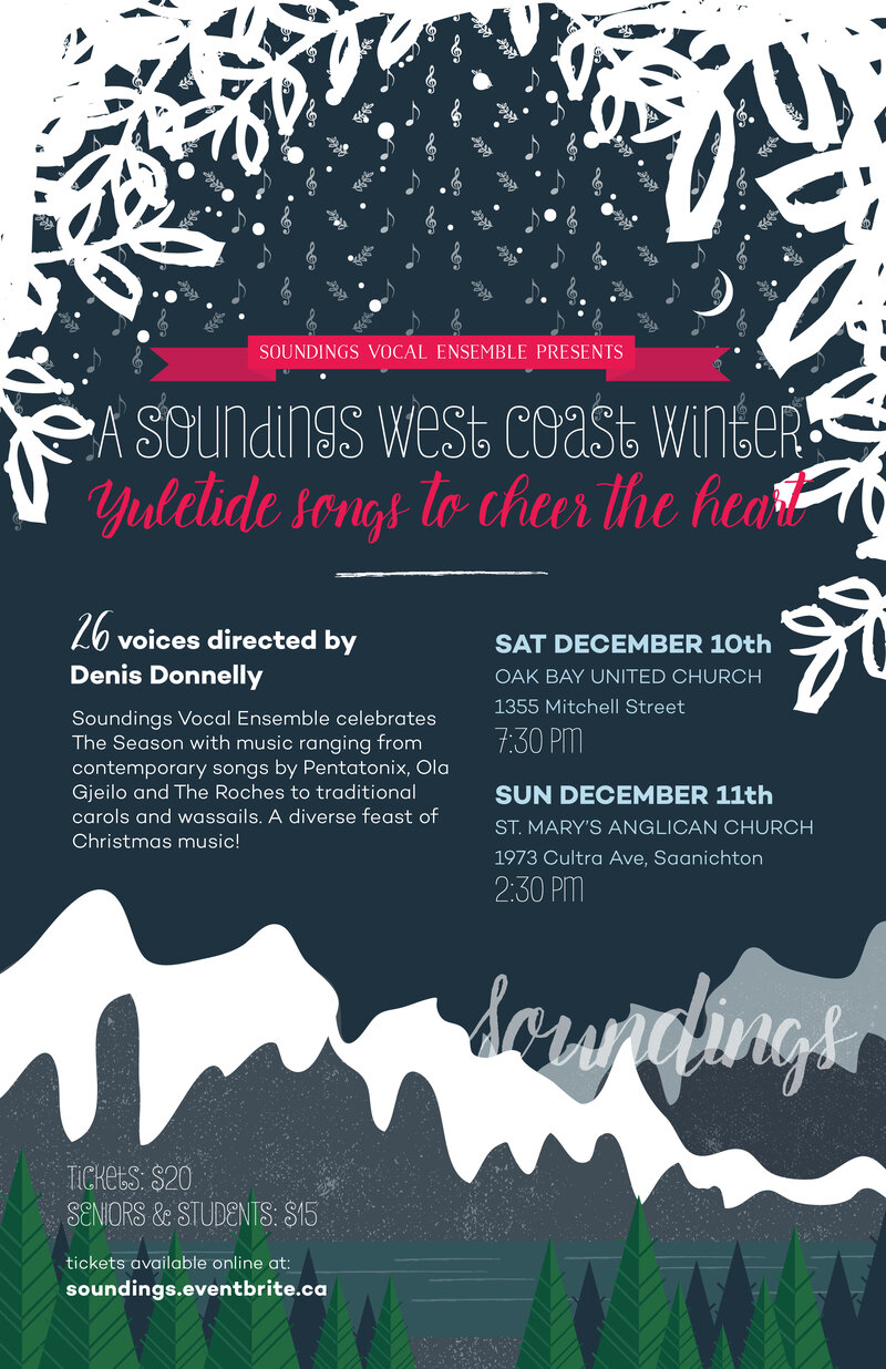 A Soundings West Coast Winter: Soundings Vocal Ensemble @ St. Mary's Anglican Church, 1973 Cultra Ave. Dec 11 2016 - Jun 8th @ St. Mary's Anglican Church, 1973 Cultra Ave.