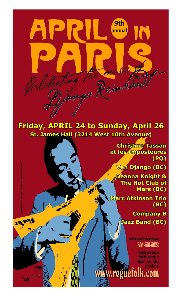 Deanna Knight & the Hot Club of Mars, Dusty Flowerpot Cabaret, Voracious V, Dianna David @ St. James Community Hall Apr 24 2015 - Apr 30th @ St. James Community Hall
