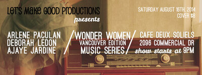 Arlene Paculan, Deborah Ledon, Ajaye Jardine @ Cafe deux Soleils Aug 16 2014 - Apr 30th @ Cafe deux Soleils