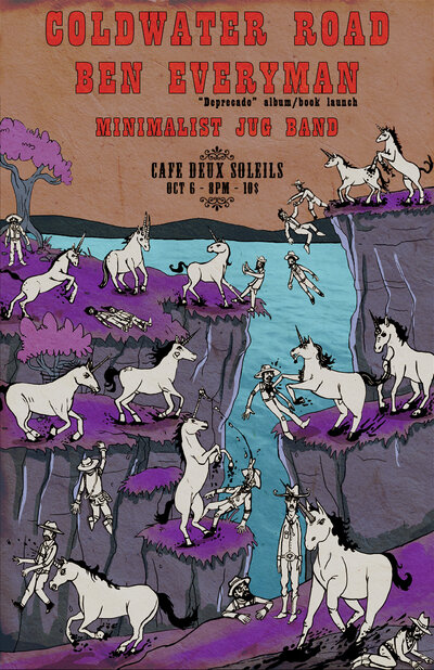 Coldwater Road, Ben Everyman, Minimalist Jug Band @ Cafe deux Soleils Oct 6 2012 - May 13th @ Cafe deux Soleils