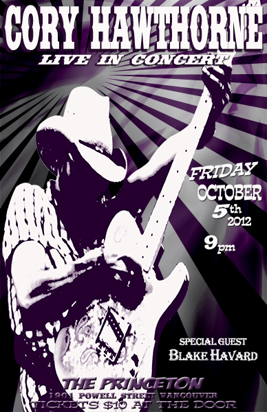 CORY HAWTHORNE LIVE AND ELECTRIC!: Cory Hawthorne @ Princeton Pub Oct 5 2012 - May 6th @ Princeton Pub