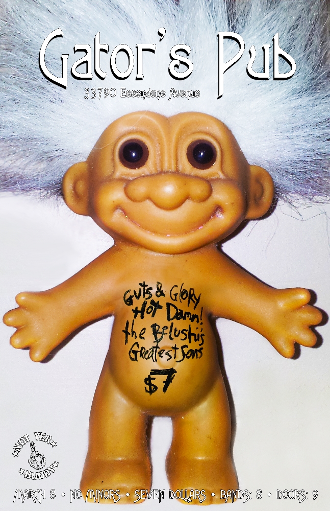 Something In The Water CD Release by: Guts and Glory, Hot Damn!, The Belushis, Greatest Sons @ Gator's Pub Mar 8 2013 - May 19th @ Gator's Pub