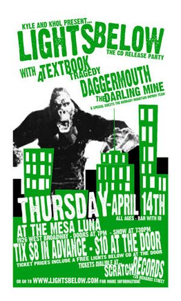 Lights Below, A Textbook Tragedy, Daggermouth, The Darling Mine @ Mesa Luna - Apr 14, 2005