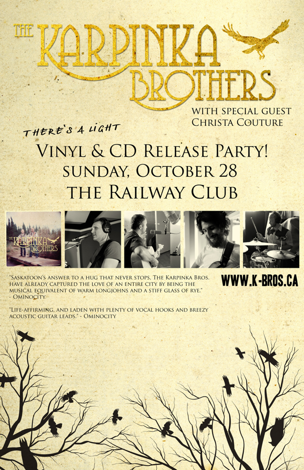 Karpinka Brothers, Christa Couture, Redgy Blackout @ Railway Club Oct 28 2012 - May 6th @ Railway Club
